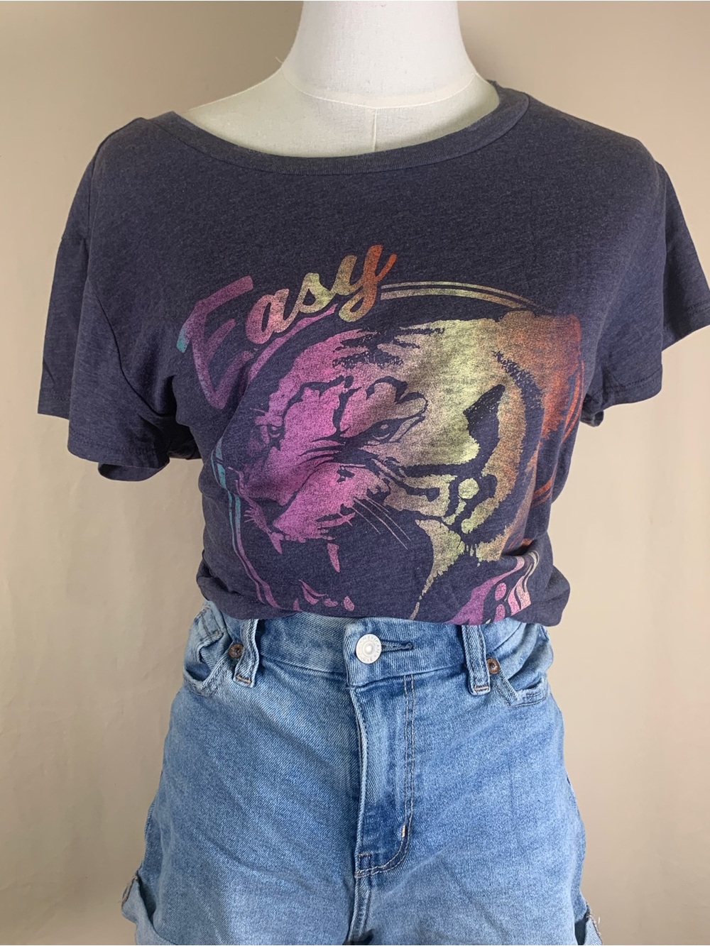 Anthropologie Chaser Easy Tiger Graphic Tee XS NWT